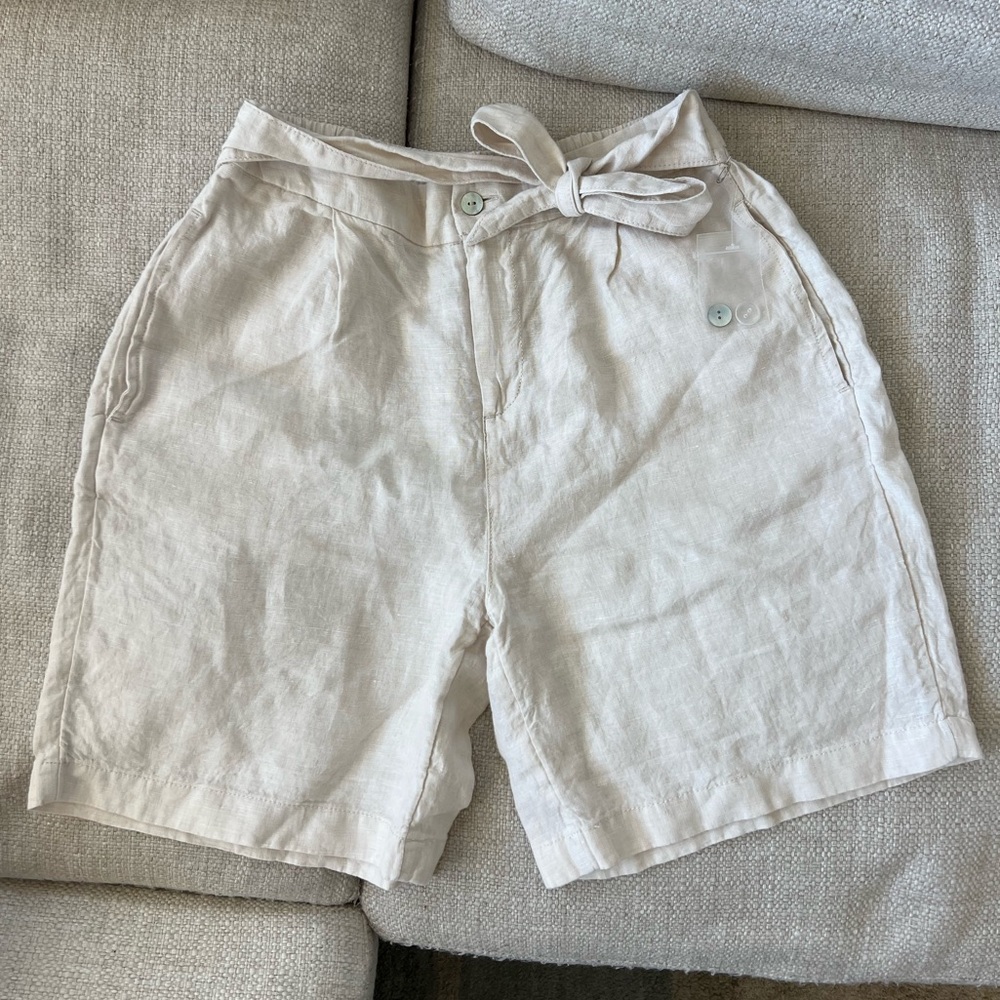 100% Linen Shorts H by Halston